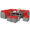 7 Pieces Patio Rattan Dining Furniture Sectional Sofa Set With Wicker Ottoman